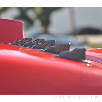 Carbon fiber roof shark fins rear spoiler wing